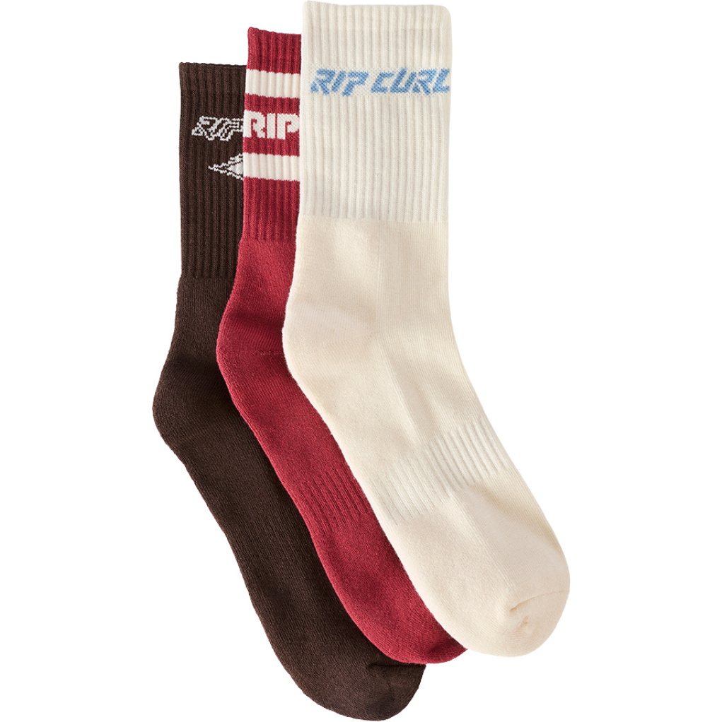 2026 Rip Curl Womens Icons Of Surf Sock 3 Pack 00EWSO - Maroon